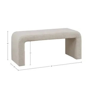 Steve Boucle Waterfall Bench - Beige