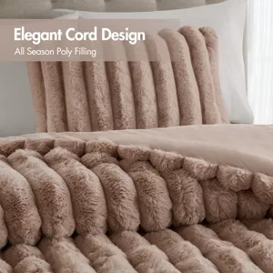 Madison Park Jasmine 3 Piece Faux Fur Comforter Set