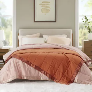 Madison Park Windom Lightweight Down Alternative Blanket with Satin Trim