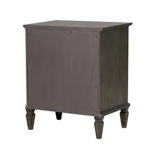 Victoria one-drawer wood nightstand with shelf - Antique Brown
