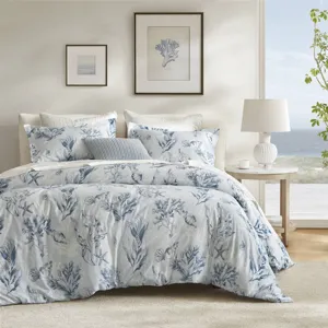 Harbor House Paros Coral Reef 100% Cotton Sateen Duvet Cover Set