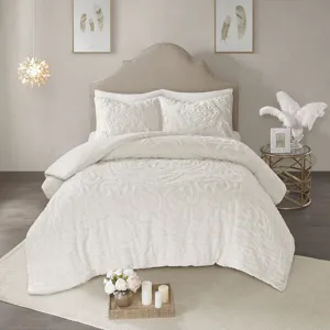 Madison Park Laetitia Tufted Cotton Chenille Medallion Duvet Cover Set