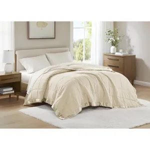Madison Park Windom Lightweight Down Alternative Blanket with Satin Trim