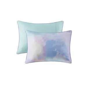 Cassiopeia Twin/Twin XL Watercolor Tie Dye Printed Comforter Set with Throw Pillow - Aqua