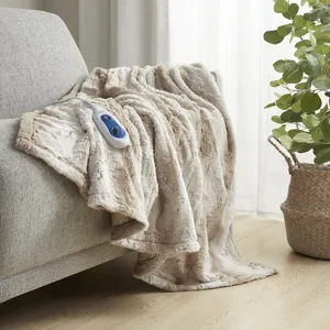 Beautyrest Zuri Oversized Faux Fur Heated Throw
