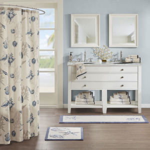 Bayside Reversible High Pile Tufted Bath Rug - Blue