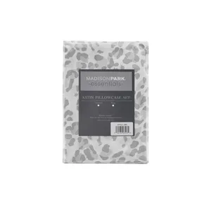 Printed Satin Luxury 2 PC Pillowcases - Gray Leopard