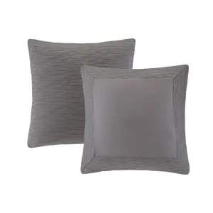 Hanae Cotton Blend Yarn Dyed Euro Sham - Grey
