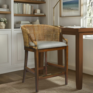 Playa Handcrafted Rattan & Wood Counter Stool 25