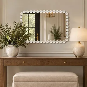 Madison Park Signature Marlowe 24X36 Rounded Rectangle Beaded Wall Mirror