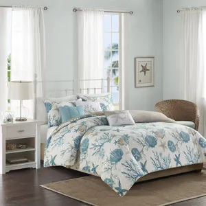 Madison Park Pebble Beach 6 Piece Cotton Sateen Duvet Cover Set