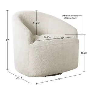 Bonn Upholstered 360 Degree Swivel Chair - Cream