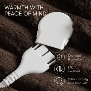 Serta Heated Cord Plush Heated Throw