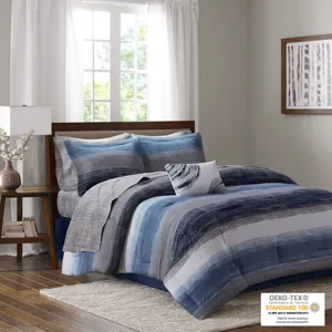 Madison Park Essentials Saben Comforter Set with Cotton Bed Sheets
