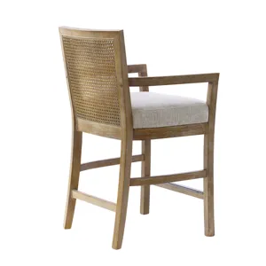 Diedra Cane Back Counter Stool - Cream/Reclaimed Natural