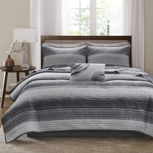 Madison Park Essentials Saben Quilt Set with Cotton Bed Sheets