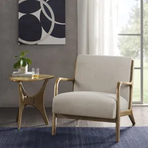 Novak Mid-Century Modern Accent Armchair - Cream