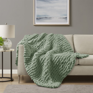 Madison Park Chenille Chunky Knit Throw