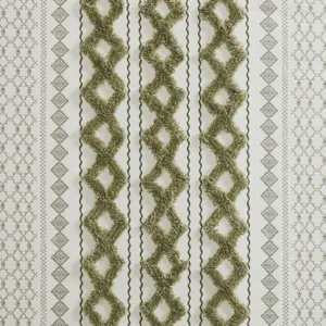 INK+IVY Imani Cotton Printed Shower Curtain with Chenille