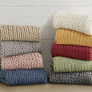 Madison Park Chunky Double Knit Handmade Throw Blanket