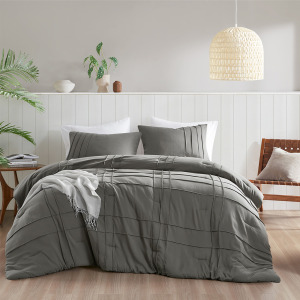 Comfort Spaces Walker Soft Washed Pleated Comforter Set