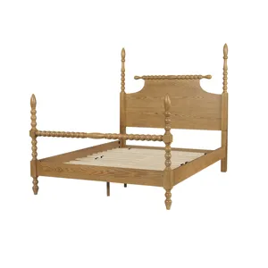 Beckett Queen Turned Wood Spindle Bed - Natural