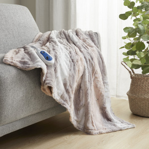 Beautyrest Zuri Oversized Faux Fur Heated Throw