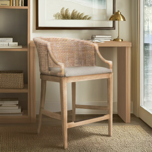 Playa Handcrafted Rattan & Wood Counter Stool 25