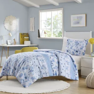 Intelligent Design Christa Floral Striped Duvet Cover Set