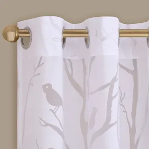 Madison Park Averil Grommet Top Sheer Bird on Branches Burnout Window Curtain