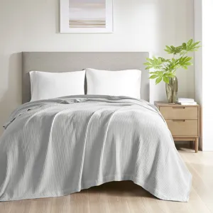 Madison Park Waffle Weave Cotton Blanket