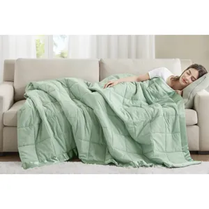 Madison Park Windom Lightweight Down Alternative Blanket with Satin Trim