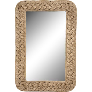Martha Stewart 26X30 Handwoven Braided Jute Wall Mirror Maevel Driftwood - Natural