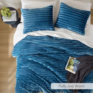 Intelligent Design Avril Fluffy Ribbed Plush Comforter Set