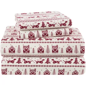True North by Sleep Philosophy Cozy Cotton Flannel Printed Sheet Set