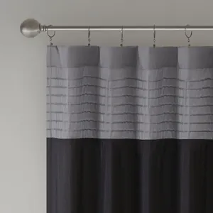 Amherst Polyoni Pintuck Curtain Panel - Black