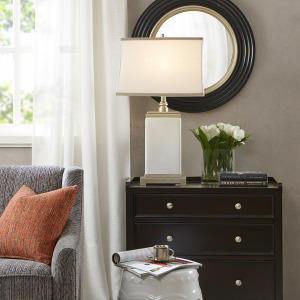 Hampton Hill Colette Rectangular Ceramic Table Lamp - Ivory