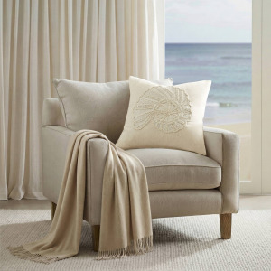 Harbor House Luna Spiral Shell 1 Piece Cotton Pillow Cover - Linen
