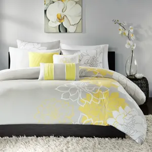 Madison Park Lola 6 Piece Printed Duvet Cover Set