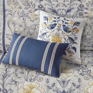 Harbor House Blue Livia 6 Piece Cotton Comforter Set