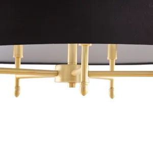 Presidio Presidio 5-Light Dimmable Chandelier with Drum-shaped Fabric Shade & Adjustable Height - Go