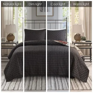 Madison Park Timber 3 Piece Reversible Printed Quilt Set