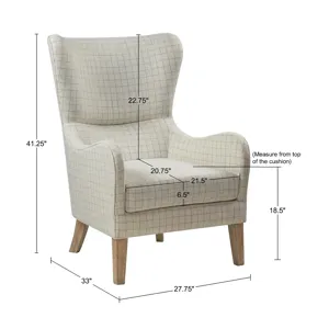 Arianna Swoop Wing Chair - Linen