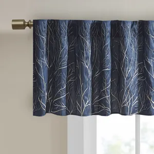 Madison Park Andora Faux Silk Embroidered Window Valance