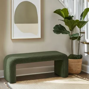 Steve Boucle Waterfall Bench - Green
