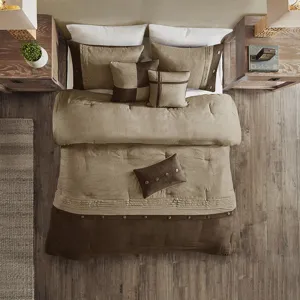 Madison Park Boone 7 Piece Faux Suede Comforter Set