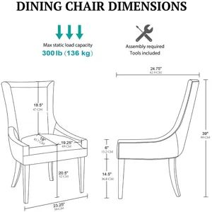 Madison Park Signature Ultra Upholstered Dining Side Chairs with wood legs (Set of 2)