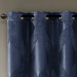 SunSmart Bentley Ogee Knitted Jacquard Total Blackout Curtain Panel