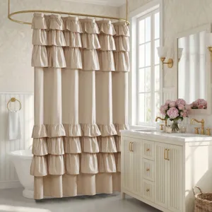Madison Park Grace Ruffled Shower Curtain