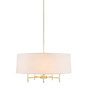 Presidio Presidio 5-Light Dimmable Chandelier with Drum-shaped Fabric Shade & Adjustable Height - Go